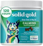 Solid Gold Calming Chews for Dogs - Soothing Snacks for Stress & Dog Anxiety Relief - Melatonin & Valerian Root - Dog Treats for Separation Anxiety Relief & Fireworks for All Breeds & Sizes - 120 Ct