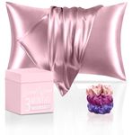 Satin Pillow Cover for Hair and Skin | 3 Months Warranty | with 2 Silk Pillow Cover & 3 Satin Scrunchies for Women