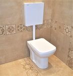 Ceramic Floor Mounted European Water Closet/Western Toilet Commode/EWC P Trap Concealed with Soft Close Hydraulic Seat Cover- White & Premium Slim Dual Flush Flush Tank Combo