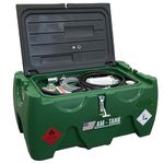 AM-TANK 40 DIESEL: Portable 40 gal Diesel Tank to fit under Truck Tonneau Cover with 12V Pump, Particulate and Water Filter, 13ft hose and Auto-Nozzle.