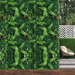 6X Marlow Artificial Hedge Grass Plant Hedge Fake Garden Green Wall Mat Fence - Privacy & Noise Reduction, Perfect for for Indoor Decorative Backdrop Outdoor Privacy Fence Covering