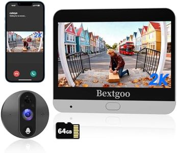 2K Wireless Door Peephole Camera with Doorbell, 4.3″ Monitor with App, 2‑Way Talk, 170° Viewing, AI Motion Detection, 2K Night Vision, 8000mAh Battery & 64G Card Peephole Camera for Apartment Door