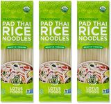 Lotus Foods Traditional Pad Thai Rice Noodles - Pad Thai Noodles, Asian Noodles, Gluten Free Noodles, Rice Noodles, Whole Grain, Non GMO, USDA Organic - 8 Oz (Pack of 3)