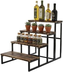 RV Access Stairs, Portable Bath tub Steps, Pool Entry ladders, Exterior Home staircases, Camping‑use Platforms, and Garage Stepping stools. (Charcoal Wood Walnut Paint, 4-Steps)