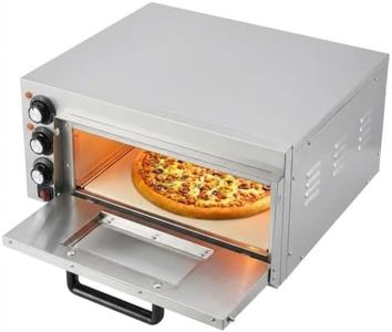 Takywep 14 Inch Pizza Oven Indoor Electric Countertop Commercial Pizza Maker, Stainless Steel Pizza Cooker Machine with Pizza Stone, 1800W, Adjustable Timer/Temp, for Home Kitchen, Food Truck