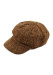 HENBRANDT Child Brown Baker Boy Flat Cap Classic 8-Panel Victorian Newsboy Hat 1920s 1930s Peaky Gangster Newsie Cap Gatsby Hat One Size Fancy Dress Accessories for Boys and Girls