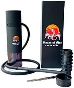 House of Fire Smoke Shop Black Portable ALL in 1 Hookah Shisha for travel| Includes Premium Logo Box to Gift| Travel with your Hookah!
