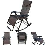 AMAZE" folding portable zero gravity compact easy push back rocking oscillating reclining designer relax chair- 08 BROWN