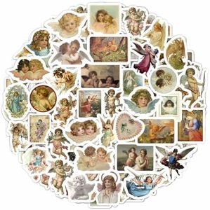 100Pcs Angel Stickers Vintage - Angel Decals for Laptop, Scrapbooking, Crafts, Envelopes - Angel Gifts for Women Friendship, Grandma, Sister, Mom, Friends Laptop Decals