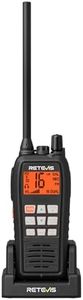 Retevis RM15 Marine Radio 6 Watt, IP68 Floating VHF Radio Handheld, Noise Cancelling Mic, 2000mAh, Type-C, Rustproof Charging Contact, NOAA and FM, Boat Radio for Coastal Fishing Cruise Ship(1 Pack)