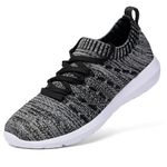 EvinTer Women's Running Shoes Lightweight Comfortable Mesh Sports Shoes Casual Walking Athletic Sneakers Black/Grey