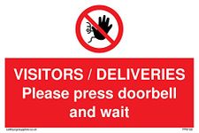 VISITORS/DELIVERIES Please press doorbell and wait