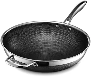 HexClad Hybrid Nonstick 12-Inch Wok, Stay-Cool Handle, Dishwasher and Oven Safe, Compatible with All Cooktops, Induction Ready