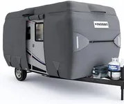 KING BIRD Upgraded Fiberglass Travel Trailer RV Cover, Heavy Duty 5 Layers Tearstop-Tec™ with Spunlace Cotton Anti-UV Top, Utility Camper Cover, Fits 8'- 10' Motorhome-Anti-Snow, Waterproof, Rip-Stop