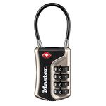 Master Lock 4697EURDNKL Combination Travel Padlock TSA Certified, Nickel, 9,3 x 3,6 x 1,5 cm