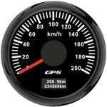 ELING Speedometer GPS Odometer 200km/h 12V 24V with Tripmeter 7 Colors Backlight 52mm for Motorcycle Racing Boat