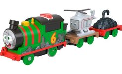 Thomas & Friends Motorized Toy Train Talking Percy Engine with Sounds Phrases & Harold Helicopter for Preschool Pretend Play Kids Ages 3+ Years