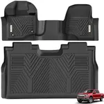 YITAMOTOR Floor Mats Compatible with Ford F150, Custom Fit Floor Liners for 2015-2025 Ford F-150 Super Crew Cab with 1st Row Bench Seats, 1st & 2nd Row All Weather Protection, black,Bench seating