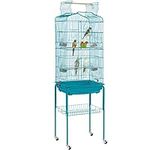 Yaheetech 64'' H Open Top Metal Bird Cage Medium Small Parrot Parakeet Bird Cage w/Detachable Rolling Stand for Lovebirds Finches Canaries Parakeets Cockatiels