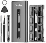 Vastar Mini Electric Screwdriver, 52 in 1 Precision Screwdriver Set with 48 Magnetic Bits, Rechargeable Power Torque Repair Tool Kit with Led Lights for ipad Phones Laptops PC Computer MacBook Camera