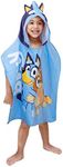 Jay Franco Bluey Piggyback Bath/Pool/Beach Hooded Poncho - Super Soft & Absorbent Cotton Towel, Measures 22 x 22 Inches (Official Bluey Product)