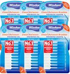 6x Wisdom Clean Between Interdental Brushes - Pack of 20 – Size Fine Blue (Tot. 120 pcs)