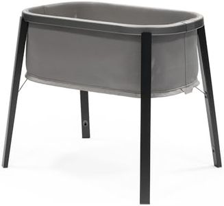 Stokke Snoozi Bassinet, Graphite Grey - Grows with Babies from Birth to 9 Months - Portable, Lightweight Design - Includes Firm Mattress