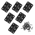 JJWNMLL Hinges 6 pcs - 2 inch Hinges for Wood Black Door Hinges with 38 pcs Hinge Screws for Home Furniture Hardware Cabinet Closet Door Drawer Wood Box