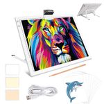 Rechargeable A3 Light Box with Built-in Foldable Stand, iVAOOZE Wireless Light Pad for Cricut Vinyl, Weeding Tools, Diamond Painting, Drawing Crafting Light Board for Tracing, Sketching (White)