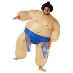 Morph Blue Sumo Wrestler Costume Adult Inflatable Costumes For Adults Funny Halloween Costume for Men Women Adult One Size