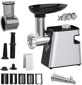 Yopower 800W Electric Meat Grinder with Sausage Stuffer & Kibbeh Maker, Meat Mincer Machine with 3 Cutting Plates & 7 Replaceable Blades, Mincer Machine with Vegetable Shredder & Tomato Juicer, Black