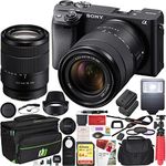 Sony a6400 4K Mirrorless Camera ILCE-6400M/B with 18-135mm F3.5-5.6 OSS Zoom Lens Kit and Deco Gear Travel Case Filter Set Extra Battery Remote & Flash Bundle