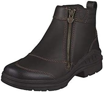 Ariat Barnyard Side Zip Work Boot - Women’s Comfortable Waterproof Boots, Brown, 5.5