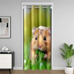 jejeloiu Guinea Pig Insulated Thermal Curtain Cute Cavy Pattern Door Curtain for Doorway Privacy 3D Animal Theme Insulated Thermal Curtain Children BedGarden Nature Theme Window Treatments Full Size