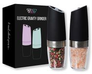 KSL Gravity Electric Salt and Pepper Grinder Set - Mother's Day Gift - Adjustable Motorized Electrical Powered Auto Shakers-Automatic Power Mill-Automated Battery Electronic Crusher