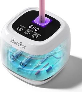 MelodySusie 2 in 1 Nail Tool Cleaning Machine, 3 Timers Mode for Nail Drill Bits, Nail Art Brush, Nail Clipper, Jewelry Cleaning, Salon & Home Use, White,DL-160