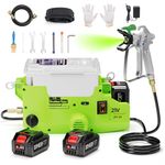 Taskstar Power Tank Paint Sprayer w/ 2x4.0Ah Batteries, 1700ml Airless Paint Sprayer w/ 3000PSI,6 Speeds, High Efficiency Cordless Paint Sprayer w/Low Overspray, for Interior&Exterior, Commerical Use