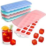 Silicone Ice Cube Trays with Lid - 5Pcs Ice Cube Trays for Freezer Ice Maker Ice Cube Tray with Lid Silicone Ice Cube Molds - Silicone Ice Cube Tray Ice Trays for Freezer Reusable Ice Cubes Trays