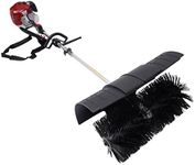 NATICRISI Outdoor Hand Held Gas Power Broom, 52cc 2-Stroke Gas Power Sweeping Broom,2.3HP Single Cylinder Walk Behind Sweeper,Lawns Artificial Grass Power Brush Lawn Sweeper Cleaner Tools