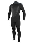 O'Neill Men's Epic 3/2mm Back Zip Full Wetsuit Black/Gunmetal/Black, Large