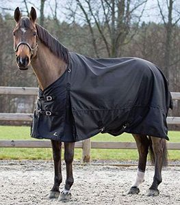 Horze Nevada 1200D Lightweight Waterproof Horse Turnout Rain Sheet (No Fill) - Black - 84 in