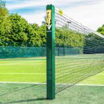 Vermont Square Tennis Posts | Premium Grade Powder-Coated Steel ITF Regulation Tennis Posts [3 Colours & Optional Ground Sockets] (Posts Only, Green)