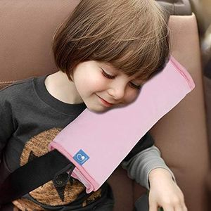 COOLBEBE Seat Belt Pillow for Kids, Extra Soft Support Travel Pillow for Head Neck and Shoulder in Car, Universal Carseat Strap Cushion Pads for Childs Baby People Adults, Pink