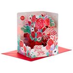 Hallmark Pop Up Valentine's Day Card for Her - Paper Wonder Musical Bouquet Design Pink & Green 25565248