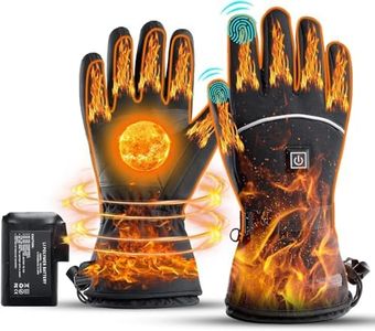Rechargeable Heated Winter Gloves, 3 Temperature Settings, Waterproof, Black