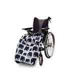 BundleBean Fleece-Lined Wheelchair Cosy Cover- 100% Waterproof Rain Cover for Wheelchair User- Universal Fit for Manual & Powered Wheelchairs, Easy Fit Wheelchair Blanket- Adult Size (Grey Elephant)