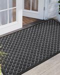 DEXI Door Mat Front Outdoor Mats for Entrance, Rubber Backing Doormat Indoor Entryway Rugs, 5'x3' Heavy Duty Non Slip Outside Welcome Floor Mats for House, Patio, Garage, 59"x35", Grey