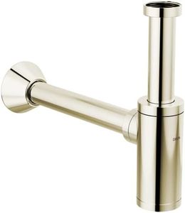 Delta Faucet 1 1/4 Inch Bottle P Trap Polished Nickel, P Trap Bathroom Sink, Bottle Trap, Brass P Trap, Waste Trap Drain Kit, Polished Nickel DT041141-PN
