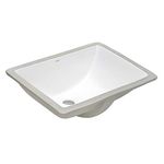 Ruvati 18 x 13 inch Undermount Bathroom Vanity Sink White Rectangular Porcelain Ceramic with Overflow - RVB0718