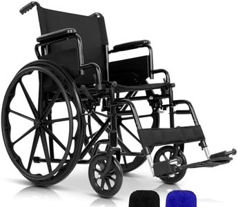 Vive Mobility Foldable Wheelchair for Adults - Portable Wheel Chair for Seniors - Folding Chair w/Wheels for Travel, All Terrain - Elderly & Disabled & Supports up to 250 lbs - Compact & Collapsible